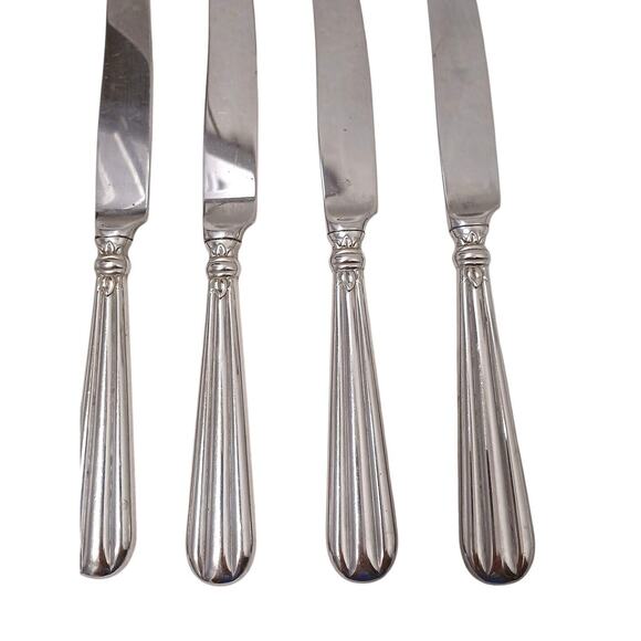 Vintage UNITY Style Dinner Knives Set of 4 Stainless Steel Intricate Scrolled